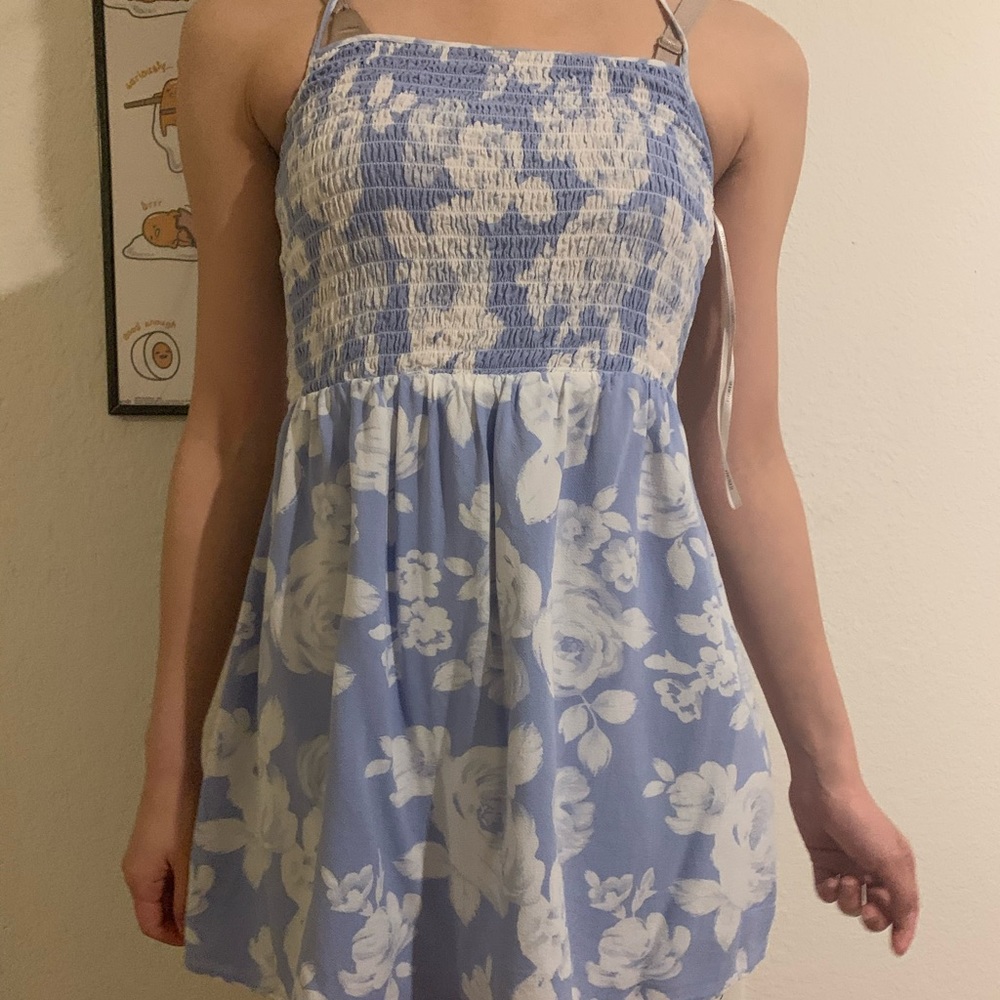Blue floral dress